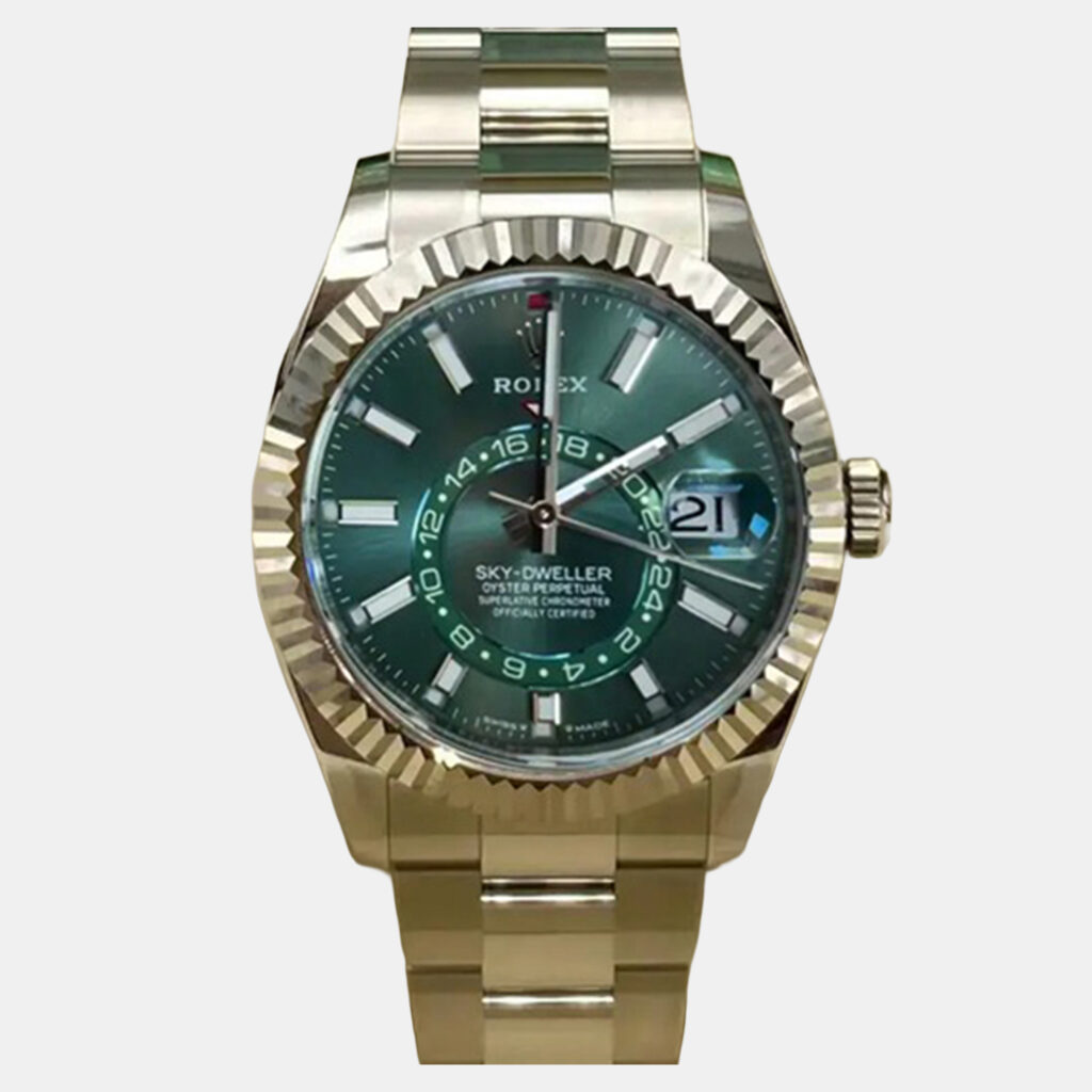 luxury-men-rolex-used-watches-p1249208-001-1.jpg Rolex Sky-Dweller 336934 Automatic Green Dial Stainless Steel 18k White Gold Men's Wristwatch 42 mm