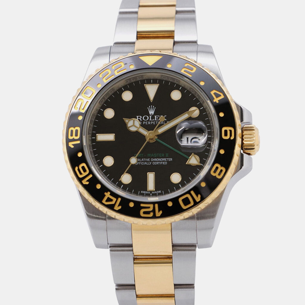 Rolex GMT-Master II 16713LN Automatic Black 18k Yellow Gold Stainless Steel Men's Wristwatch 40 mm