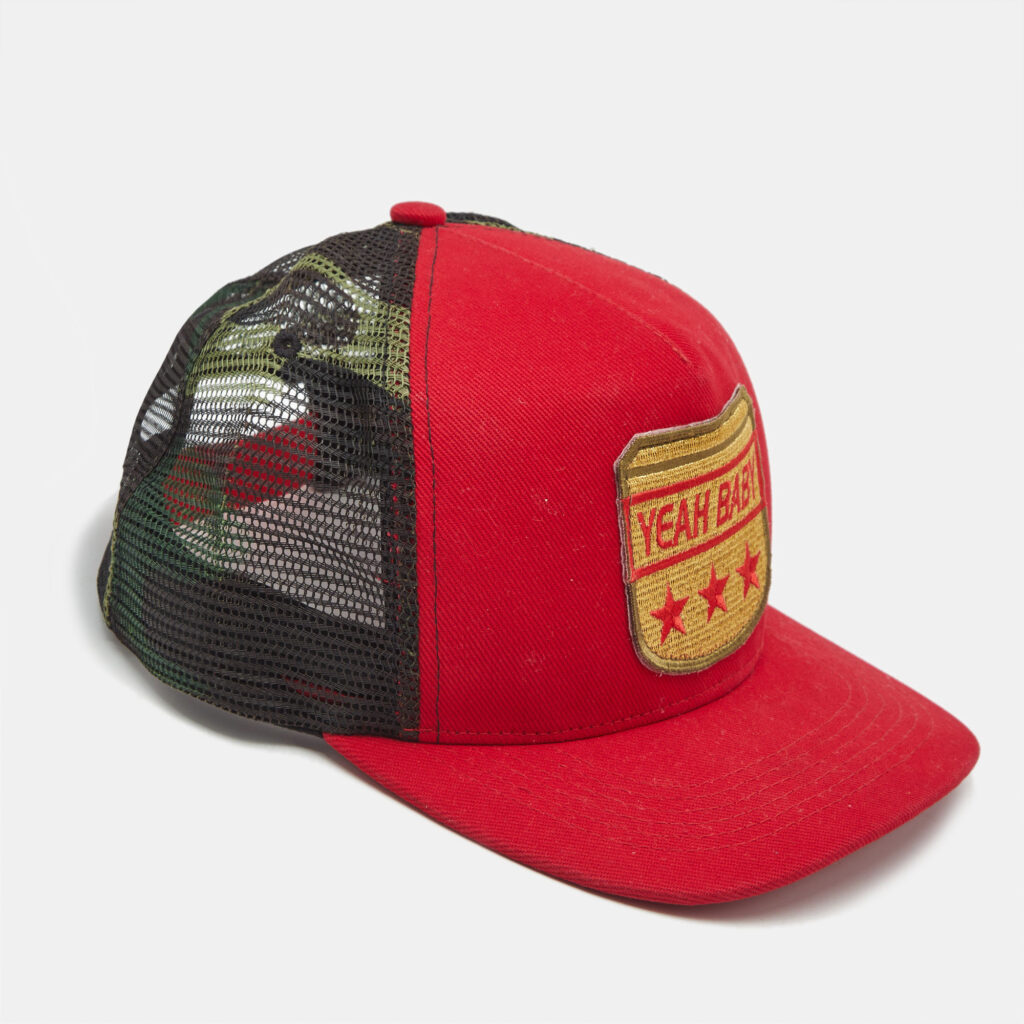 Saint Laurent Red Cotton Yeah Baby Trucker Cap Saint Laurent Red Cotton Yeah Baby Trucker Cap