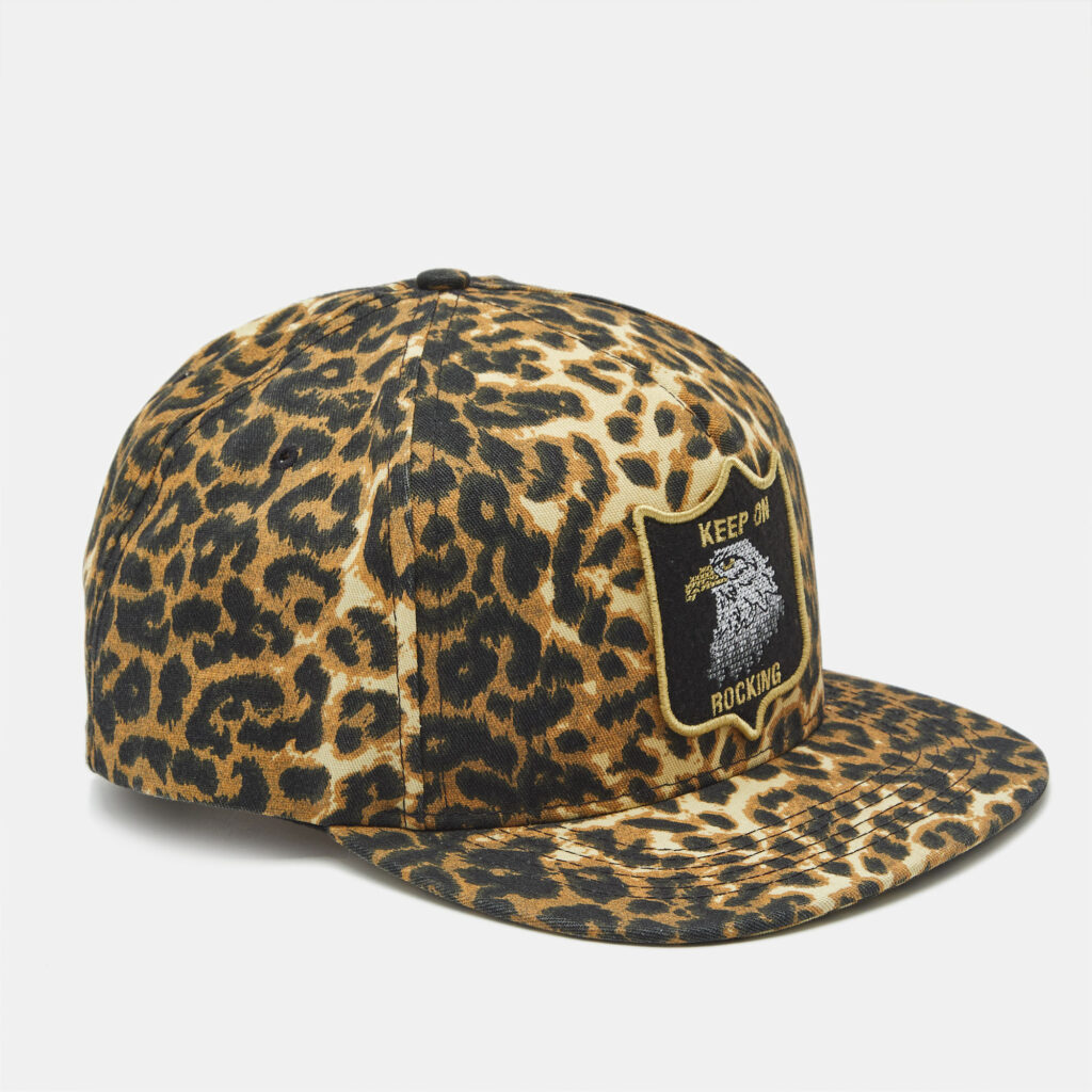 Saint Laurent Leopard Print Keep on Rocking Eagle Cap Saint Laurent Leopard Print Keep on Rocking Eagle Cap