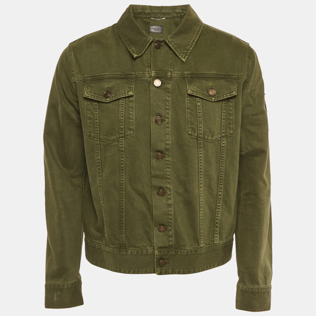 Saint Laurent Paris Green Cotton Jacket L Saint Laurent Paris Green Cotton Jacket L