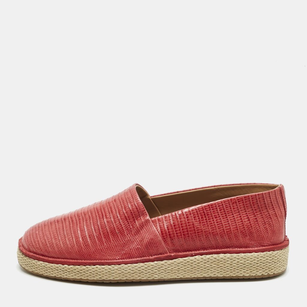 Salvatore Ferragamo Red Lizard Lampedusa Espadrilles Size 42 Salvatore Ferragamo Red Lizard Lampedusa Espadrilles Size 42