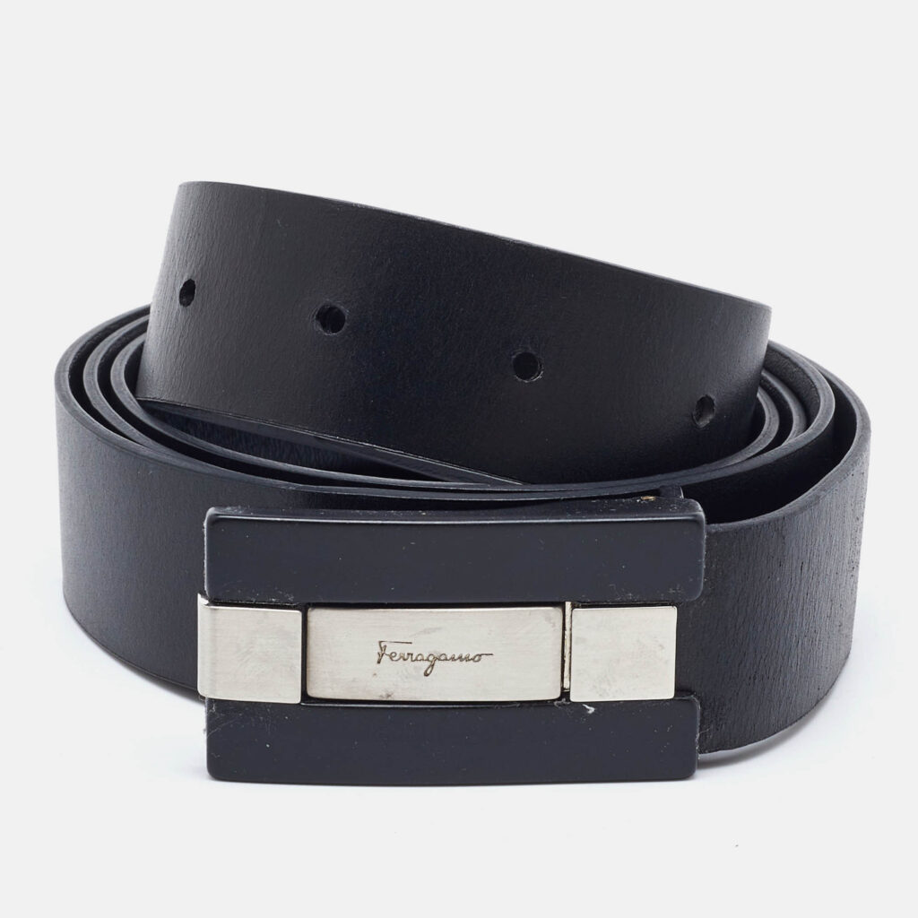 Salvatore Ferragamo Black Leather Cut to Size Reversible Belt Salvatore Ferragamo Black Leather Cut to Size Reversible Belt