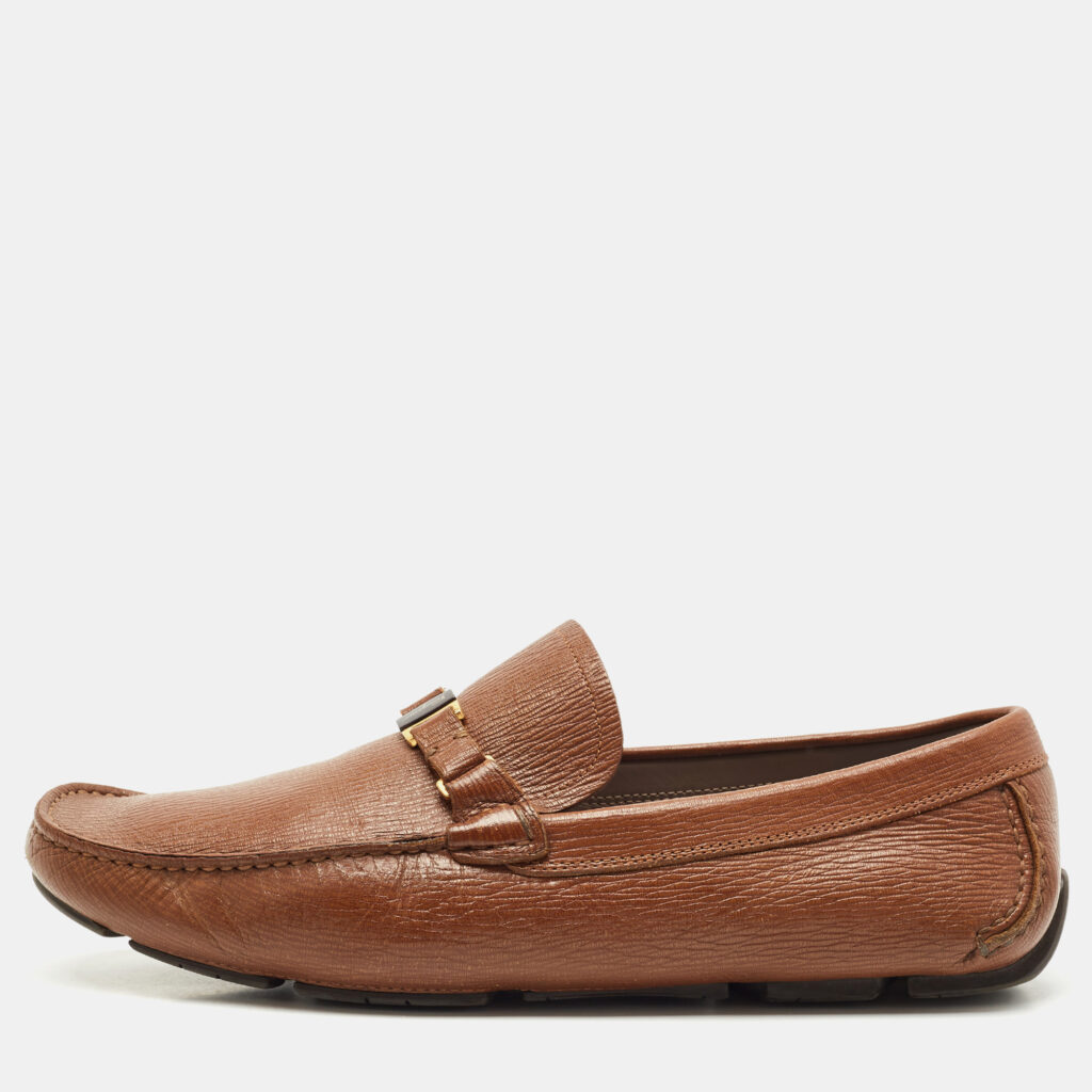 Salvatore Ferragamo Brown Leather Slip On Gancio Loafers Size 45 Salvatore Ferragamo Brown Leather Slip On Gancio Loafers Size 45