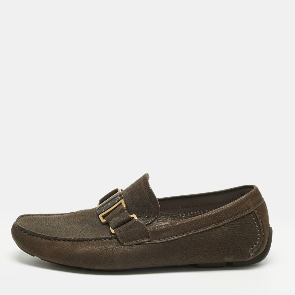 Salvatore Ferragamo Brown Nubuck Leather Sardegna Loafers Size 42 Salvatore Ferragamo Brown Nubuck Leather Sardegna Loafers Size 42