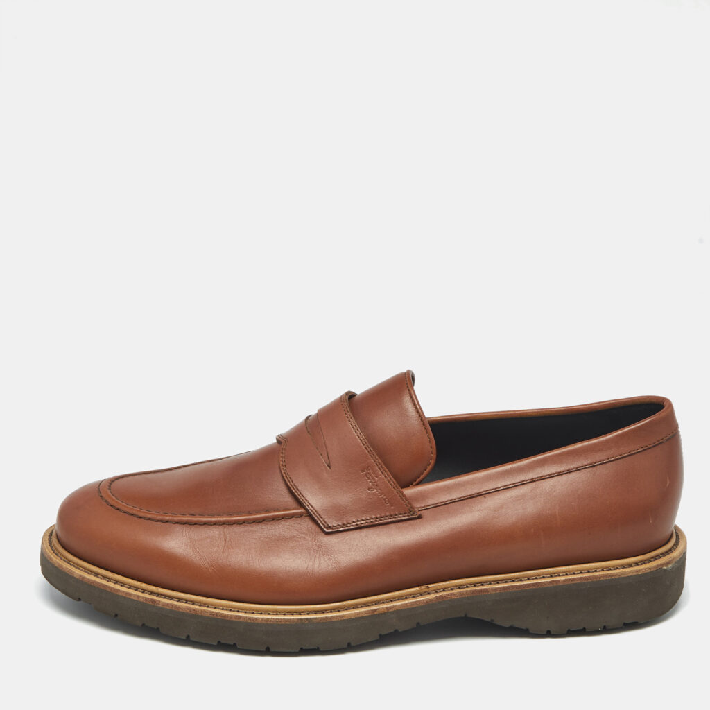 Salvatore Ferragamo Brown Leather Penny Loafers Size 44.5 Salvatore Ferragamo Brown Leather Penny Loafers Size 44.5