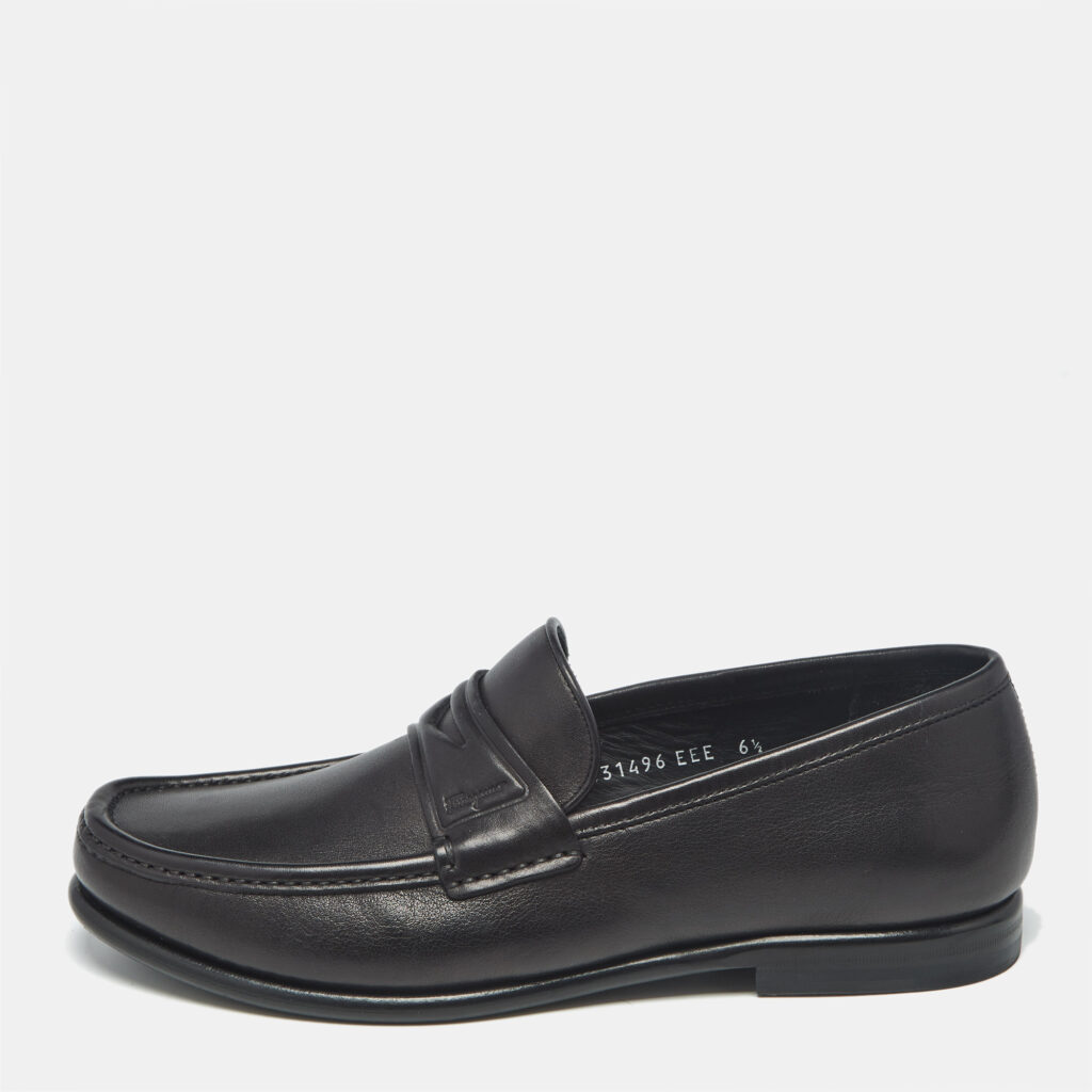 Salvatore Ferragamo Black Leather Slip On Loafers Size 40.5 Salvatore Ferragamo Black Leather Slip On Loafers Size 40.5