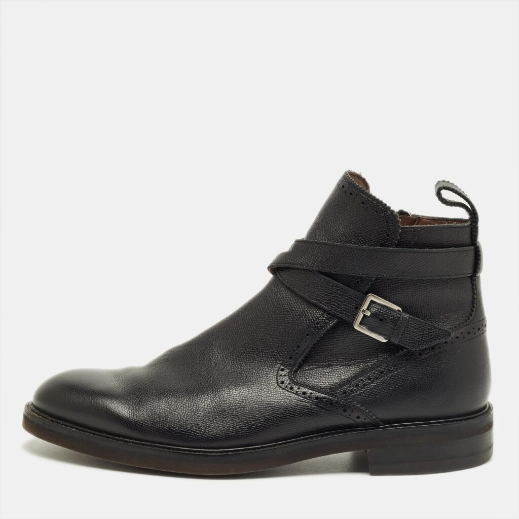 Salvatore Ferragamo Black Leather Buckle Knee Length Boots Size 44.5 Salvatore Ferragamo Black Leather Buckle Knee Length Boots Size 44.5