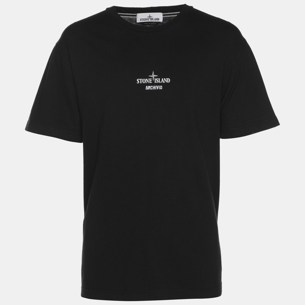 Stone Island Black Print Cotton Half Sleeve T-Shirt XL Stone Island Black Print Cotton Half Sleeve T-Shirt XL