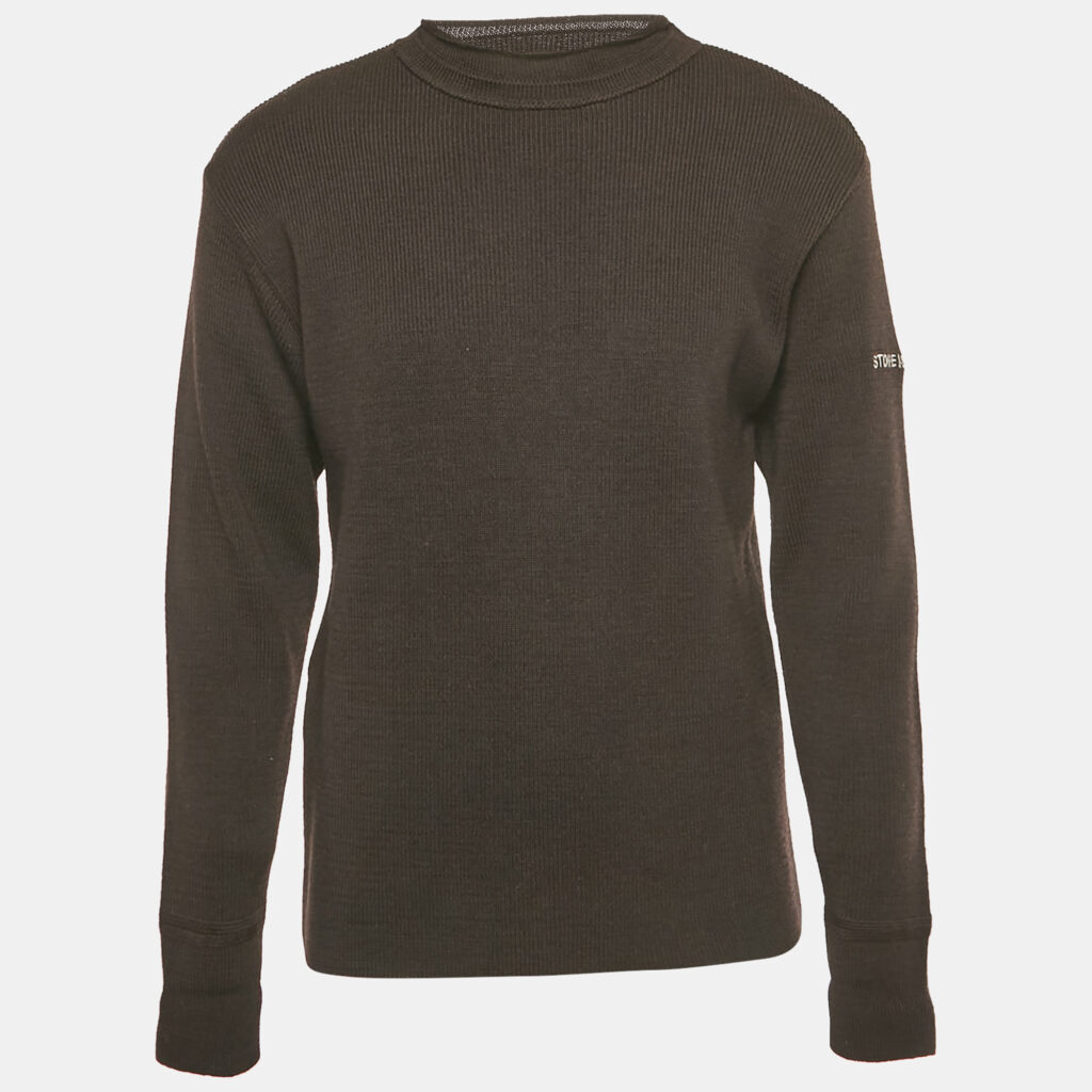 Stone Island Vintage Brown Rib Knit Mock Neck Sweater XL Stone Island Vintage Brown Rib Knit Mock Neck Sweater XL