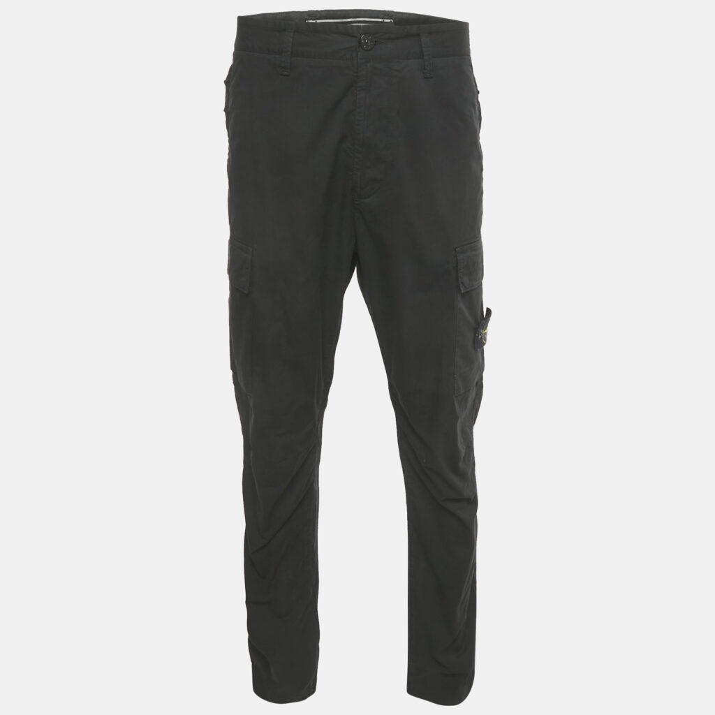 luxury-men-stone-island-used-clothes-p1241191-004-1.jpg Stone Island Black Cotton Cargo Pants L