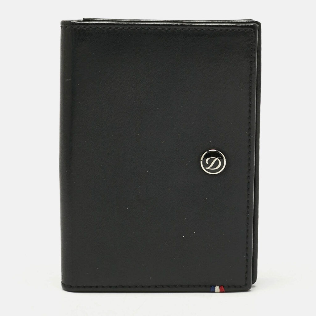 S.T. Dupont Black Leather Flap Card Case S.T. Dupont Black Leather Flap Card Case