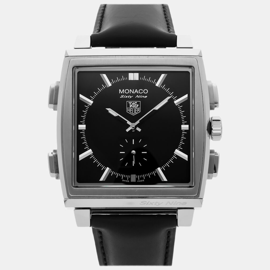 Pre-Owned Tag Heuer Monaco Sixty Nine Analog-Digital Flip Chronograph CW9110.FC6177 Pre-Owned Tag Heuer Monaco Sixty Nine Analog-Digital Flip Chronograph CW9110.FC6177