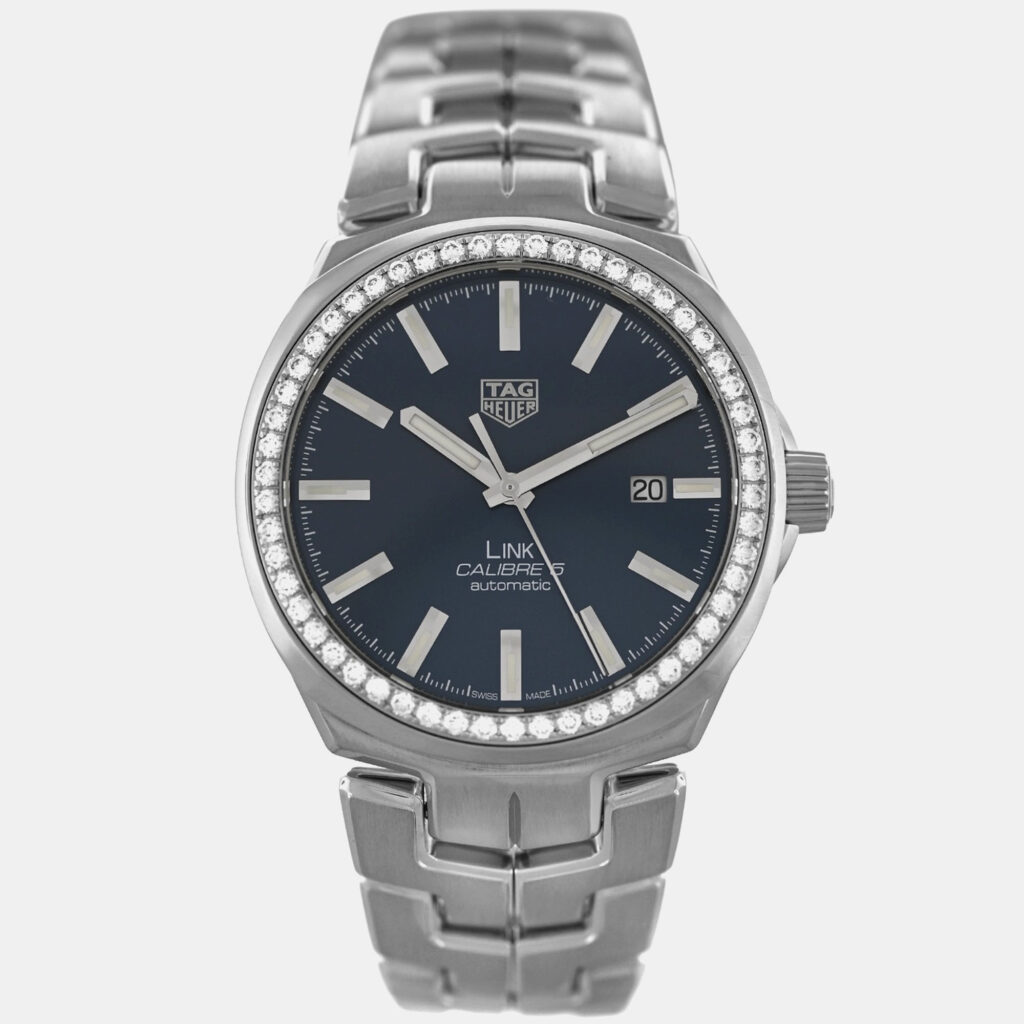 Tag Heuer Link WBC2113.BA0603 Automatic Blue diamonds Stainless Steel Men's Wristwatch 41 mm