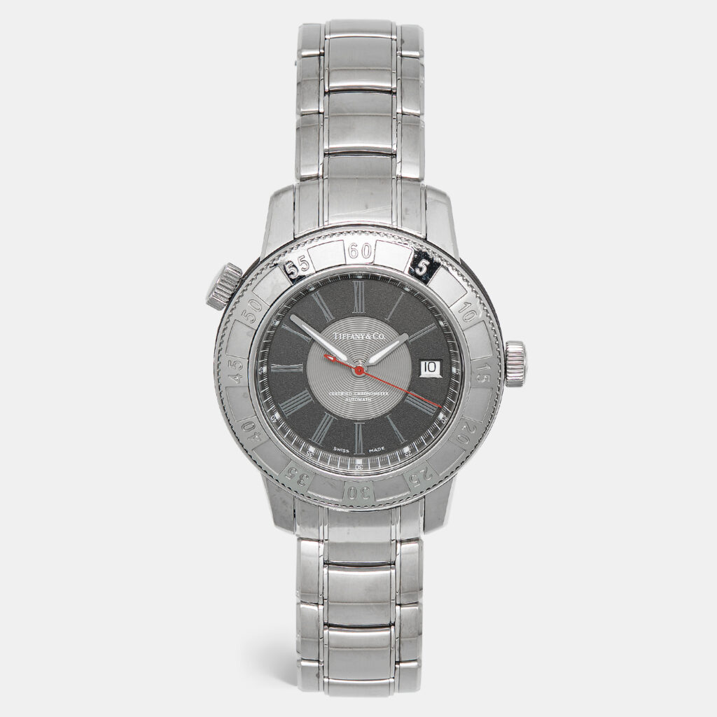 Tiffany & Co. Grey Stainless Steel Mark T-57 Quartz Men's Wristwatch 42 mm