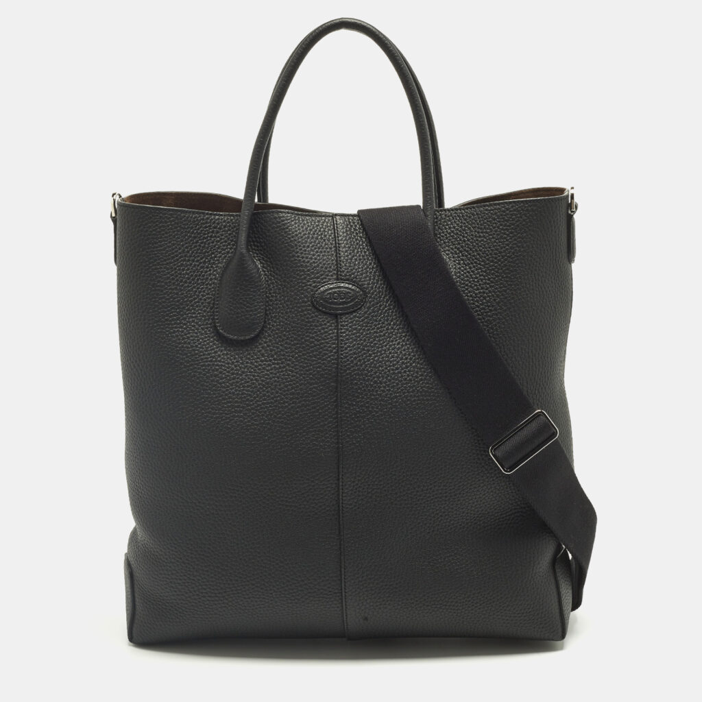 Tod's Di Medium Black Leather Shopper Tote Tod's Di Medium Black Leather Shopper Tote
