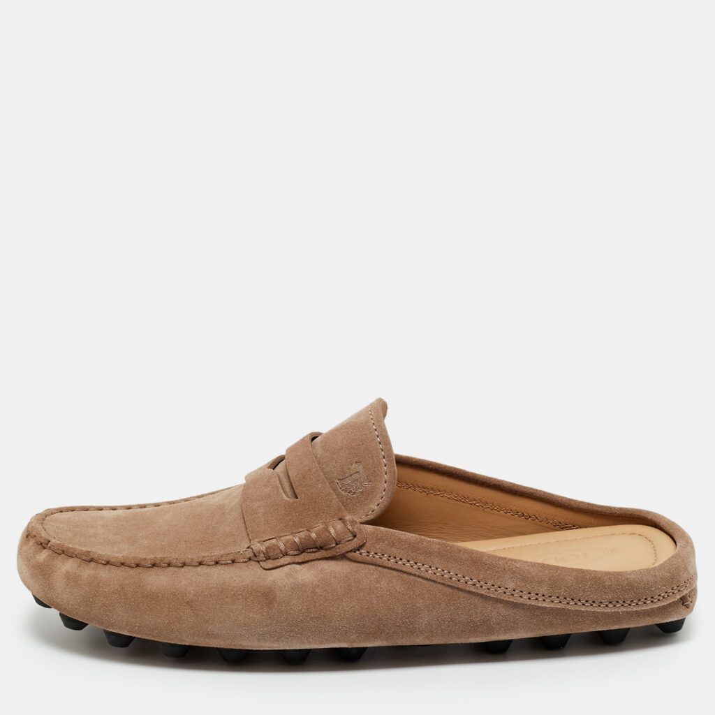 Tod's Brown Suede Gommini Mules Size 40.5 Tod's Brown Suede Gommini Mules Size 40.5