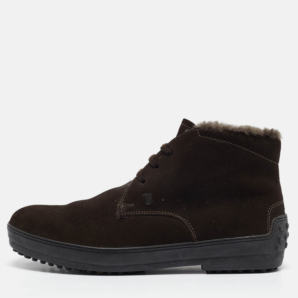 Tod's Brown Suede Lace Up Ankle Length Boots Size 41.5 Tod's Brown Suede Lace Up Ankle Length Boots Size 41.5