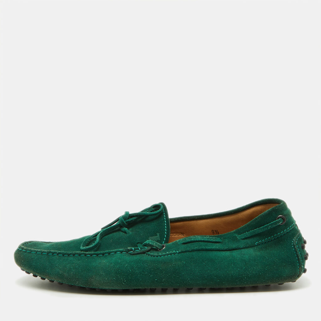 Tod's Green Suede Slip On Driver Loafers Size 44 Tod's Green Suede Slip On Driver Loafers Size 44