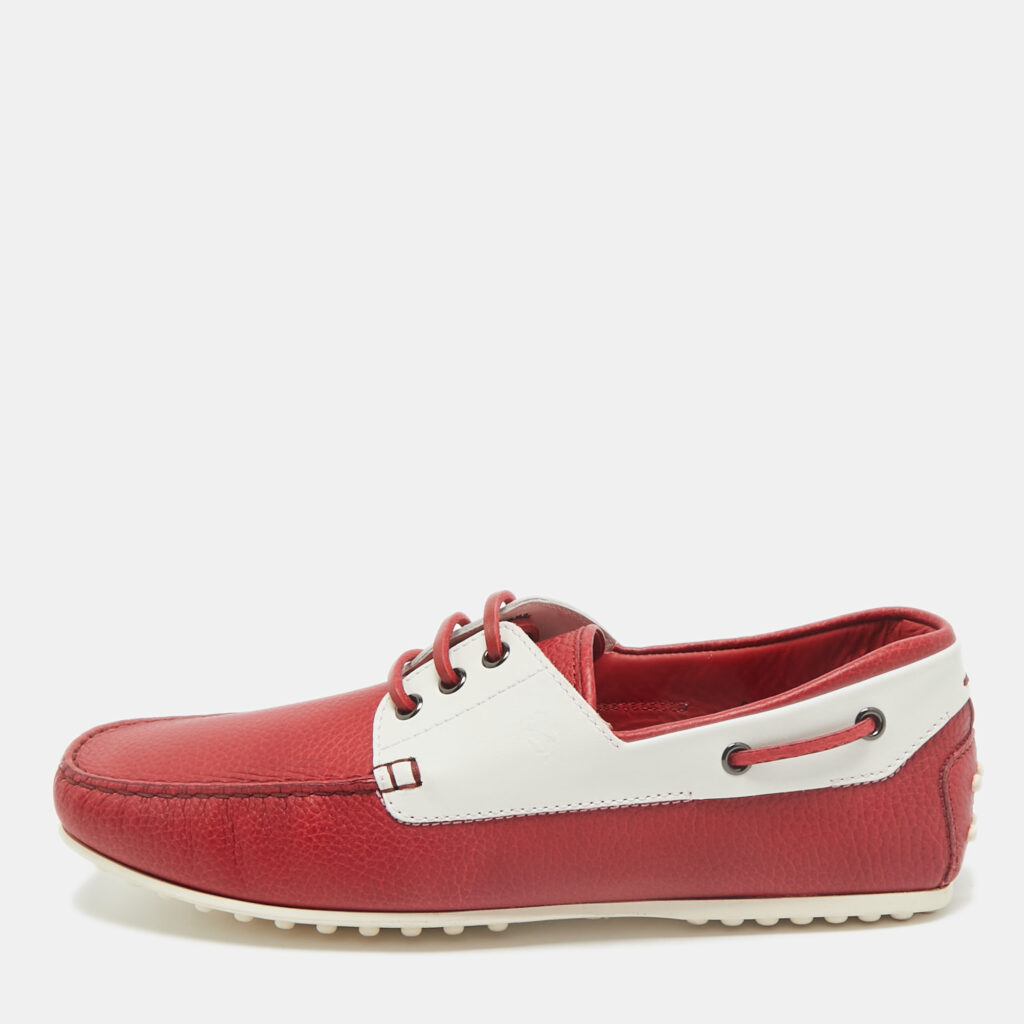 Tod's for Ferrari Two Tone Leather Boat Shoes Size 42 Tod's for Ferrari Two Tone Leather Boat Shoes Size 42