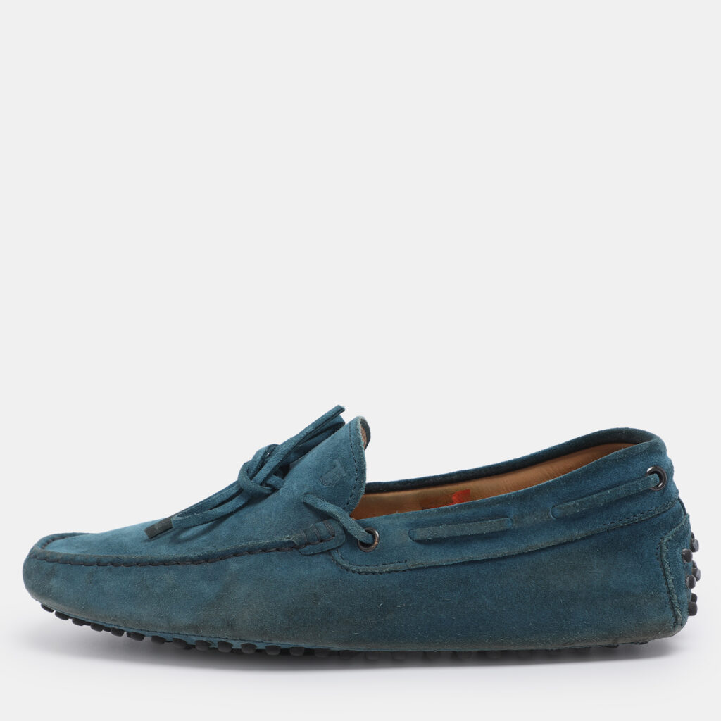 Tod's Blue Suede Gommino Loafers Size 39