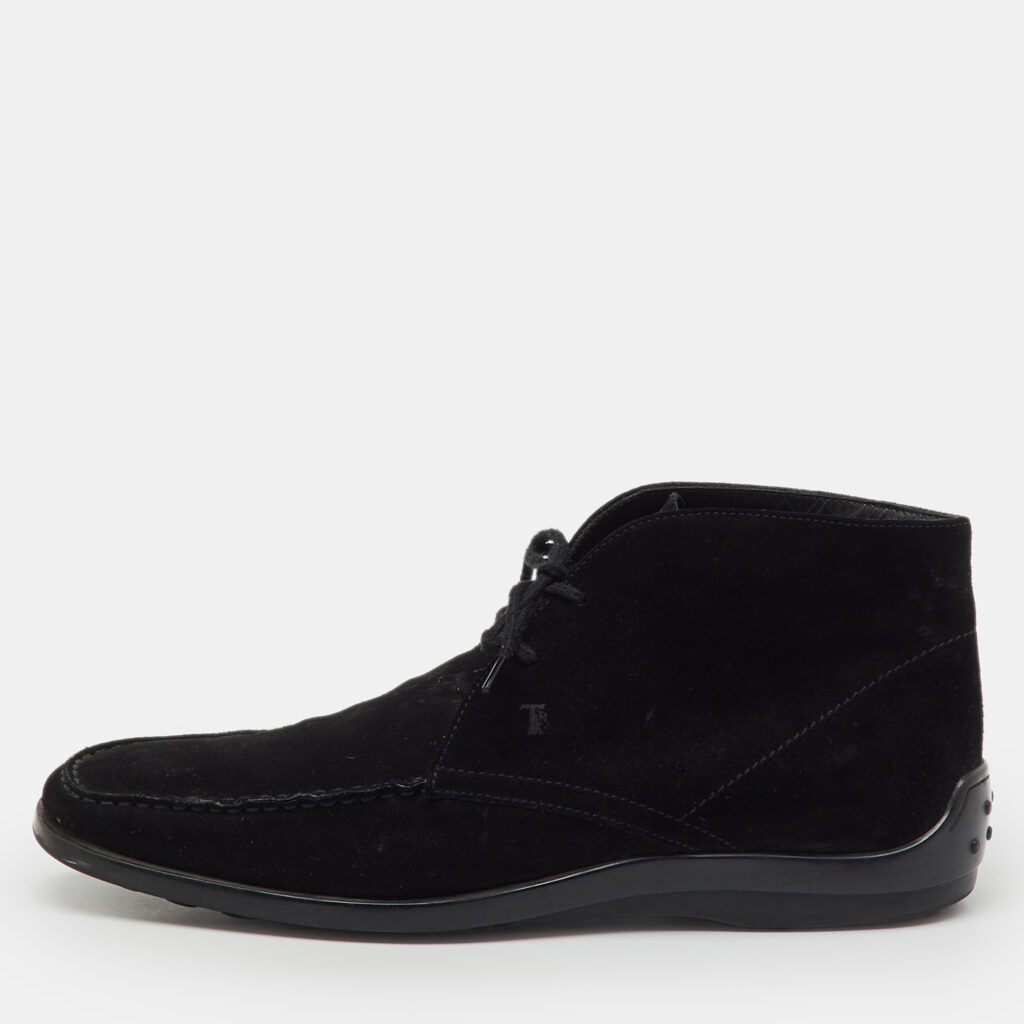 Tod’s Black Suede Lace Up Desert Boots Size 43