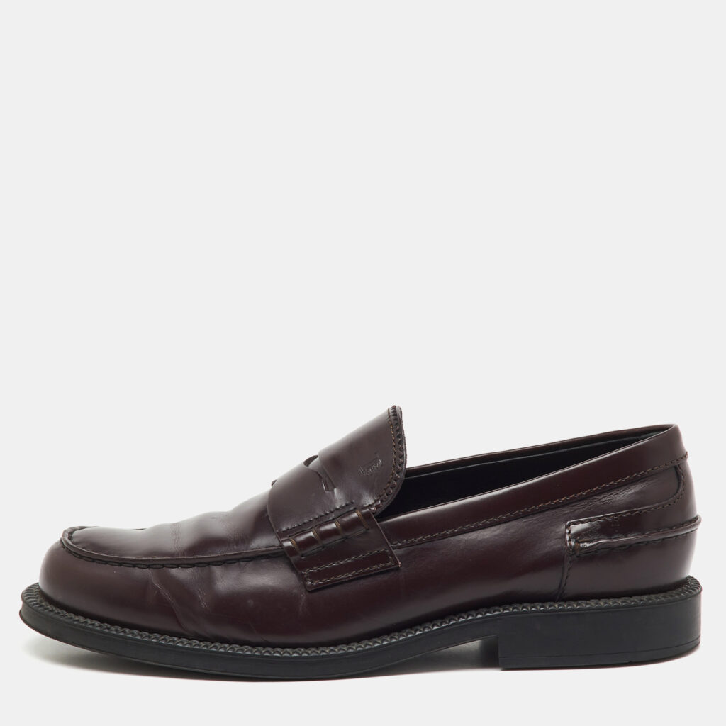Tod's Dark Burgundy Leather Slip On Loafers Size 41.5 Tod's Dark Burgundy Leather Slip On Loafers Size 41.5