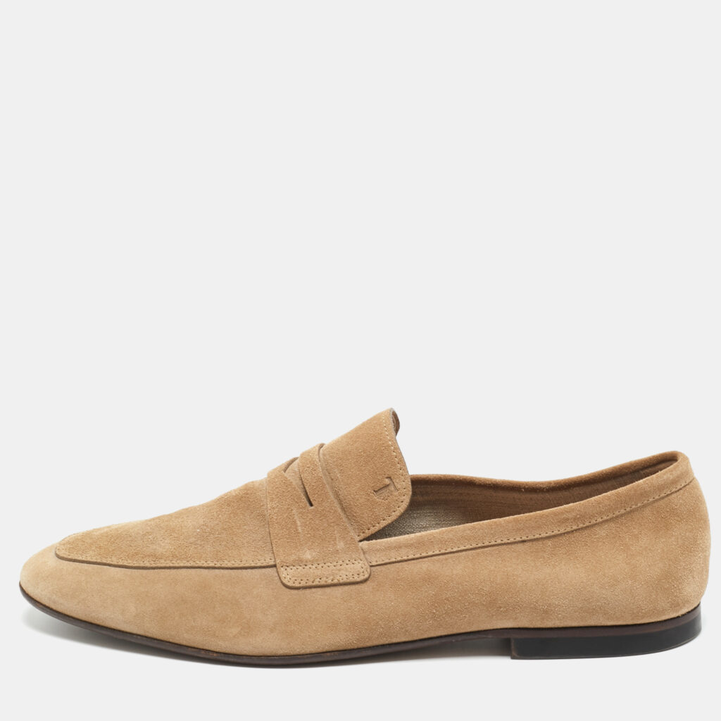 Tod's Brown Suede Slip On Penny Loafers Size 45.5 Tod's Brown Suede Slip On Penny Loafers Size 45.5