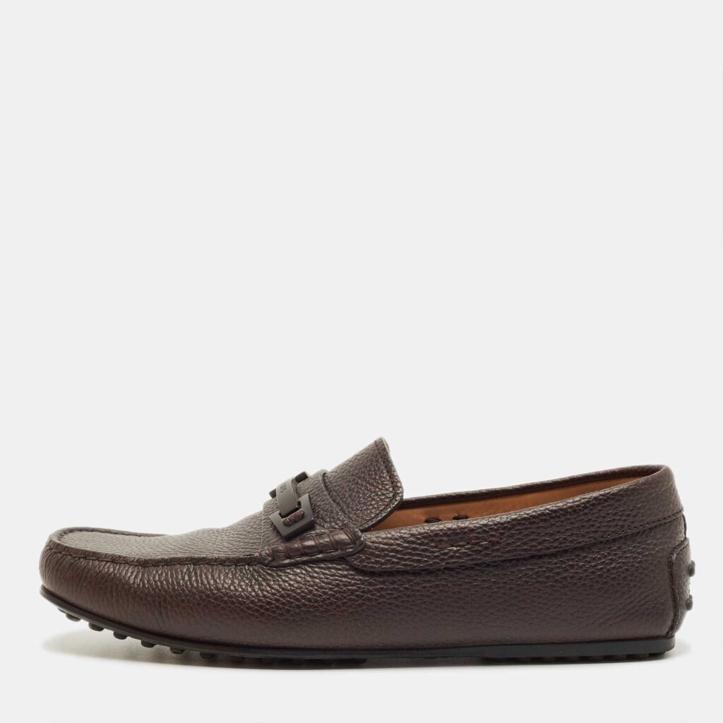 Tod's Dark Brown Leather Bit Slip On Loafers Size 41.5 Tod's Dark Brown Leather Bit Slip On Loafers Size 41.5