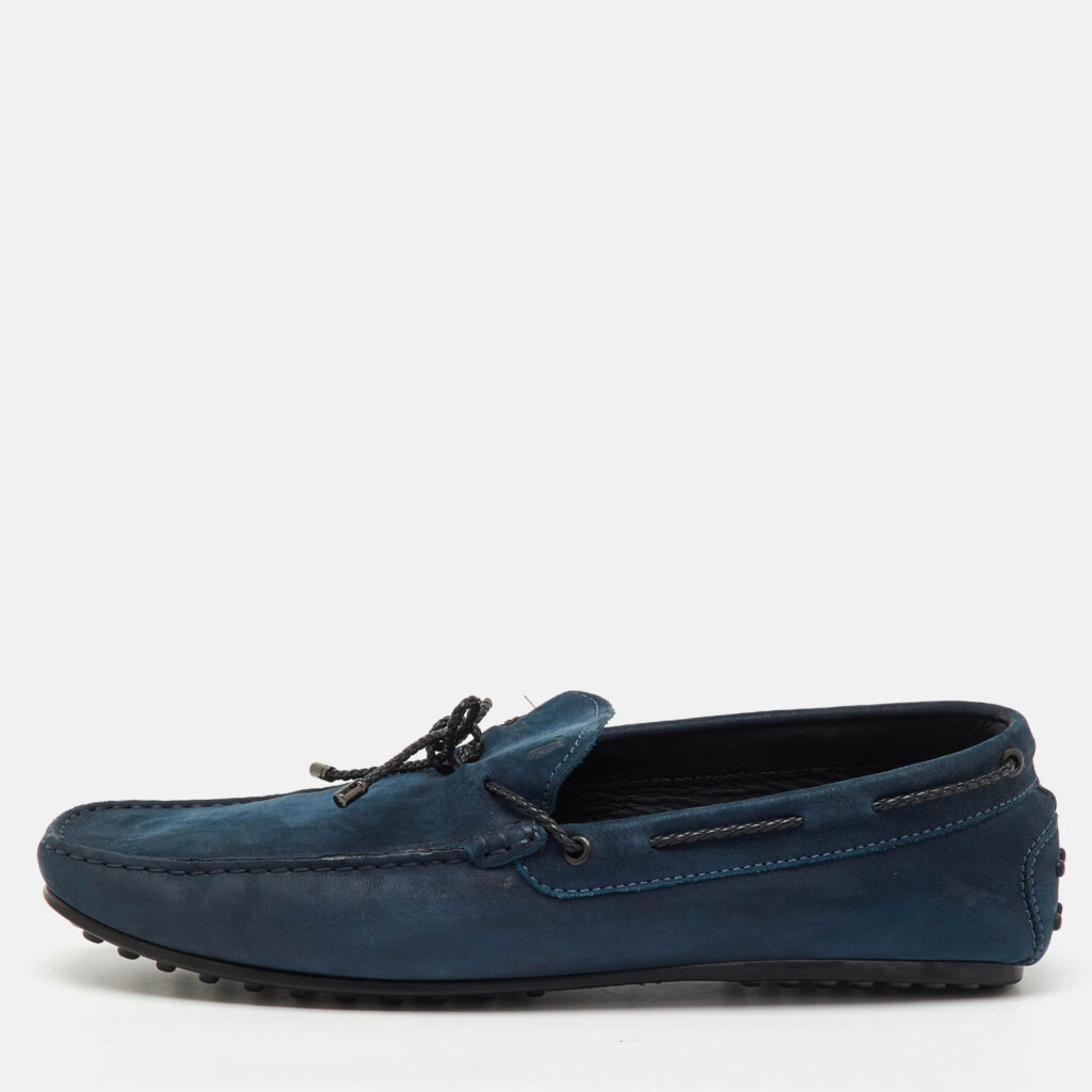 Tod's Navy Blue Nubuck Leather Slip On Loafers Size 45 Tod's Navy Blue Nubuck Leather Slip On Loafers Size 45