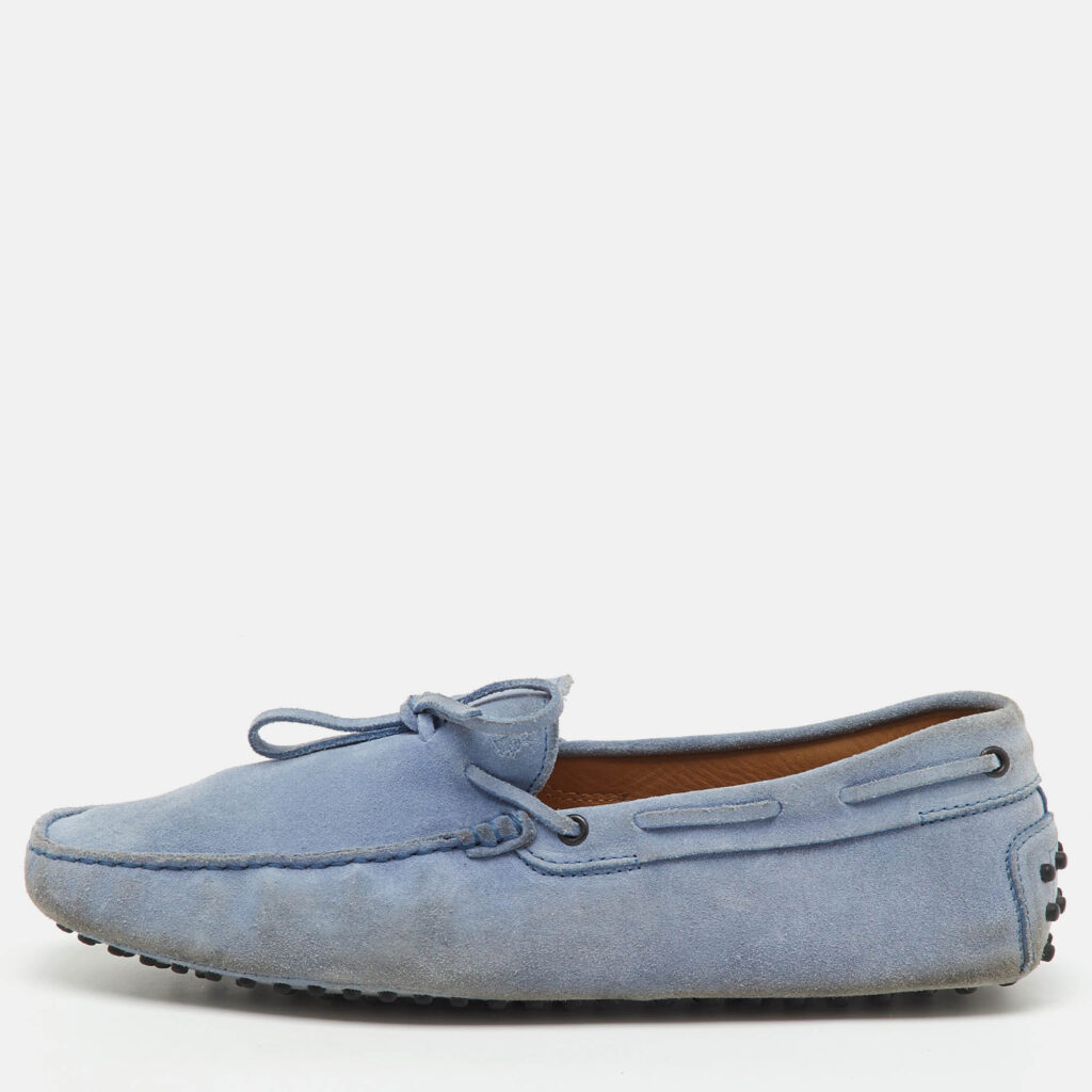 Tod's Blue Suede Slip On Loafers Size 45 Tod's Blue Suede Slip On Loafers Size 45