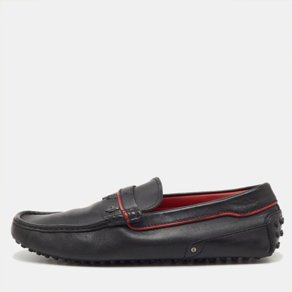 Tod's For Ferrari Black Leather Slip On Loafers Size 41 Tod's For Ferrari Black Leather Slip On Loafers Size 41