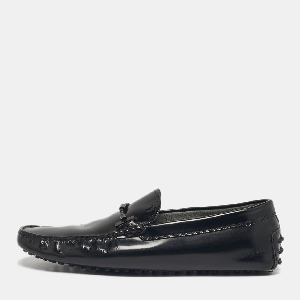 Tod's Black Leather Double T Loafers Size 45.5 Tod's Black Leather Double T Loafers Size 45.5