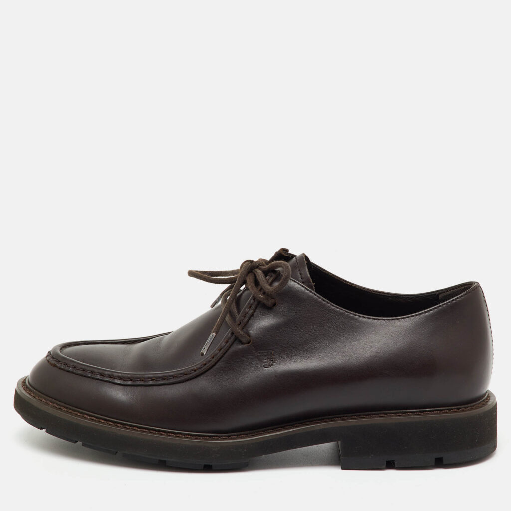 Tod's Dark Brown Leather Lace Up Derby Size 39 Tod's Dark Brown Leather Lace Up Derby Size 39