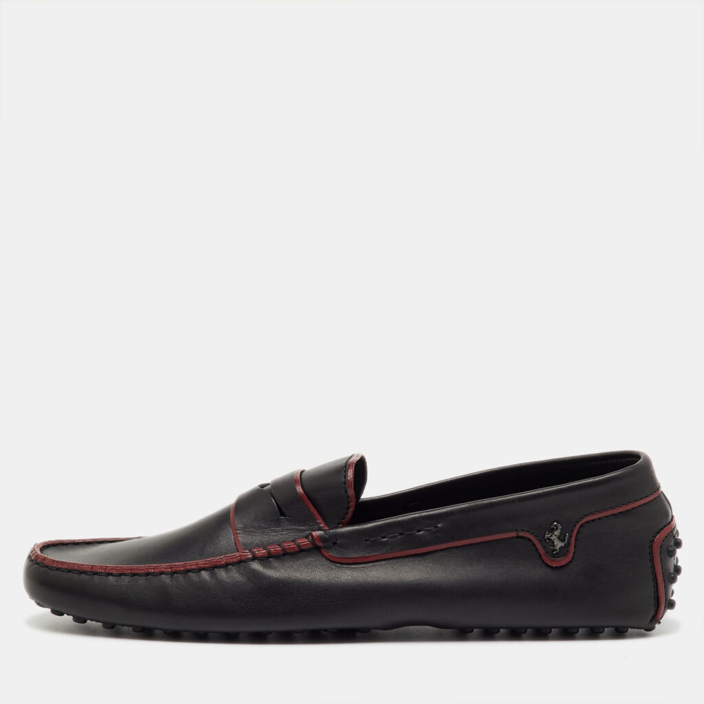Tod’s For Ferrari Black Leather Gommino Driving Loafers Size 45 Tod’s For Ferrari Black Leather Gommino Driving Loafers Size 45