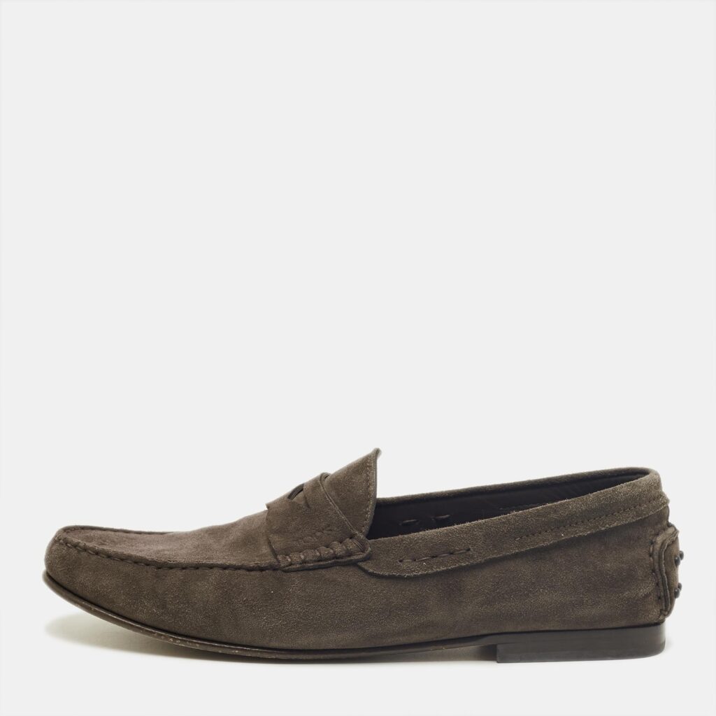 Tod's Grey Suede Penny Loafers Size 44 Tod's Grey Suede Penny Loafers Size 44