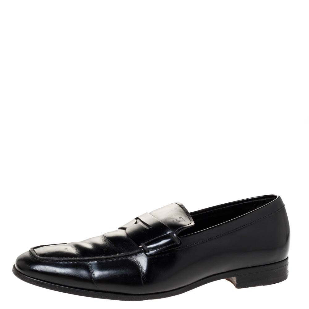 Tod's Black Leather Penny Slip On Loafers Size 40 Tod's Black Leather Penny Slip On Loafers Size 40