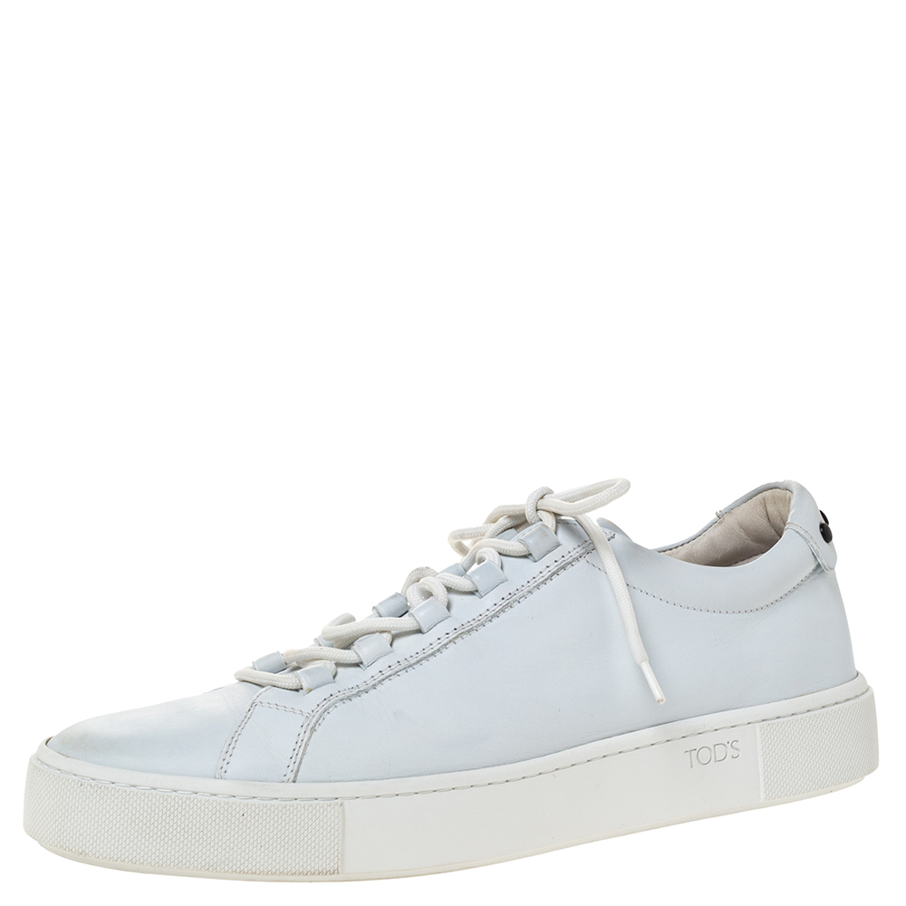 Tod's White Leather Low Top Lace Up Sneakers Size 39.5 Tod's White Leather Low Top Lace Up Sneakers Size 39.5