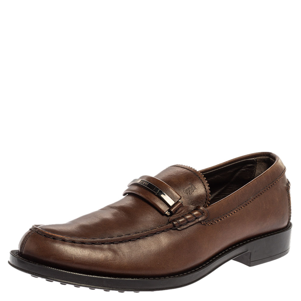 Tod's Brown Leather Slip on Loafers Size 41 Tod's Brown Leather Slip on Loafers Size 41