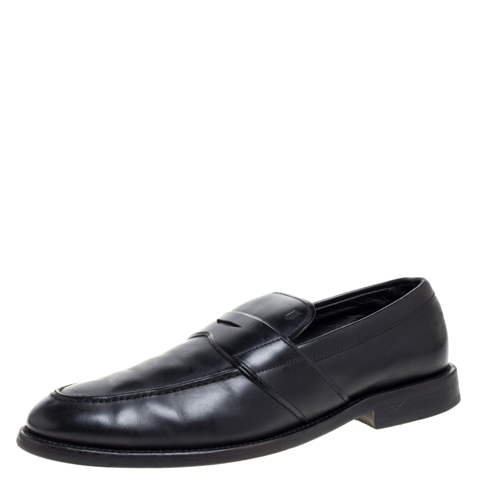 Tod's Black Leather Penny Slip On Loafers Size 40 Tod's Black Leather Penny Slip On Loafers Size 40