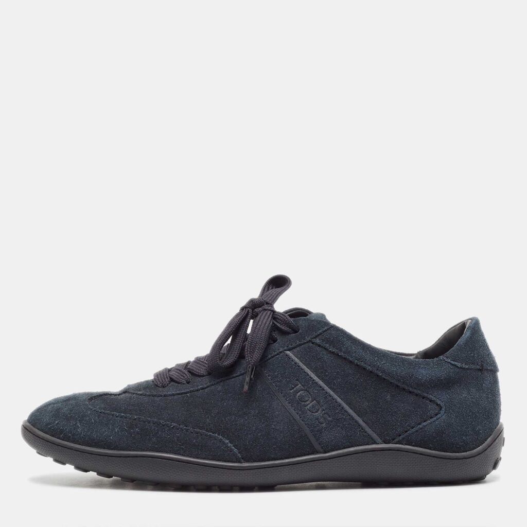 Tods Blue Suede Low Top Sneakers Size 39.5 Tods Blue Suede Low Top Sneakers Size 39.5
