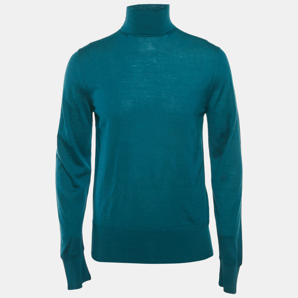 Tom Ford Bottle Green Cashmere Knit Turtleneck Sweater L Tom Ford Bottle Green Cashmere Knit Turtleneck Sweater L