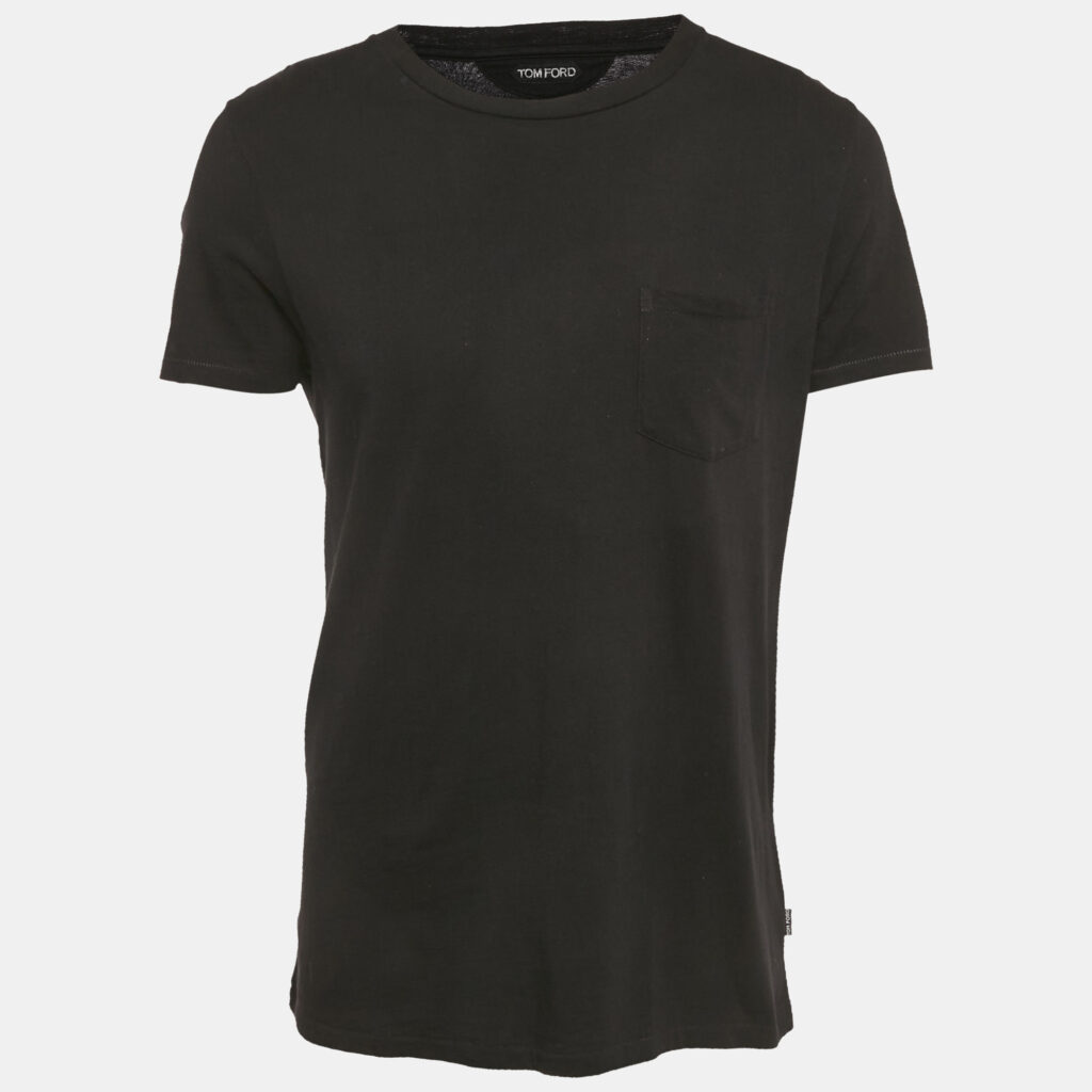 Tom Ford Black Cotton Knit Crew Neck T-Shirt XXL Tom Ford Black Cotton Knit Crew Neck T-Shirt XXL