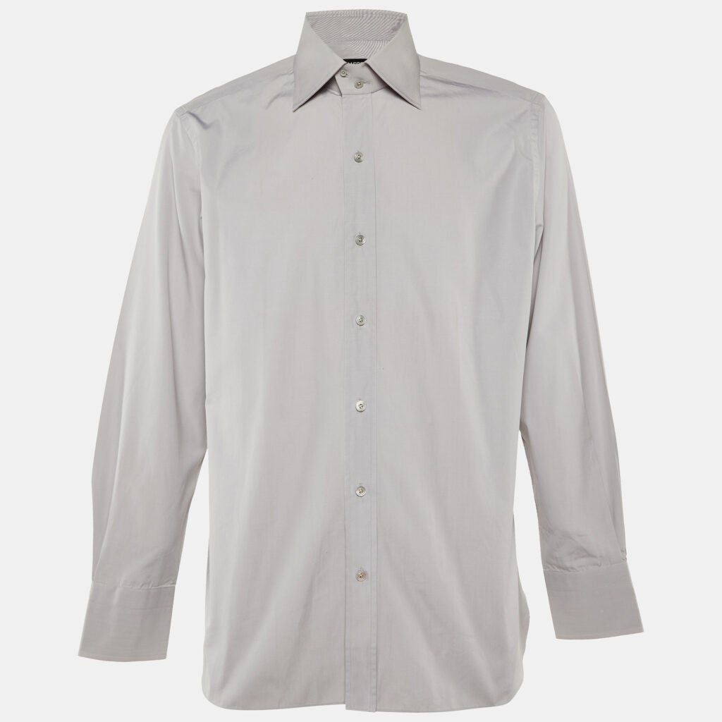 Tom Ford Grey Button Front Long Sleeve Shirt XXXL Tom Ford Grey Button Front Long Sleeve Shirt XXXL