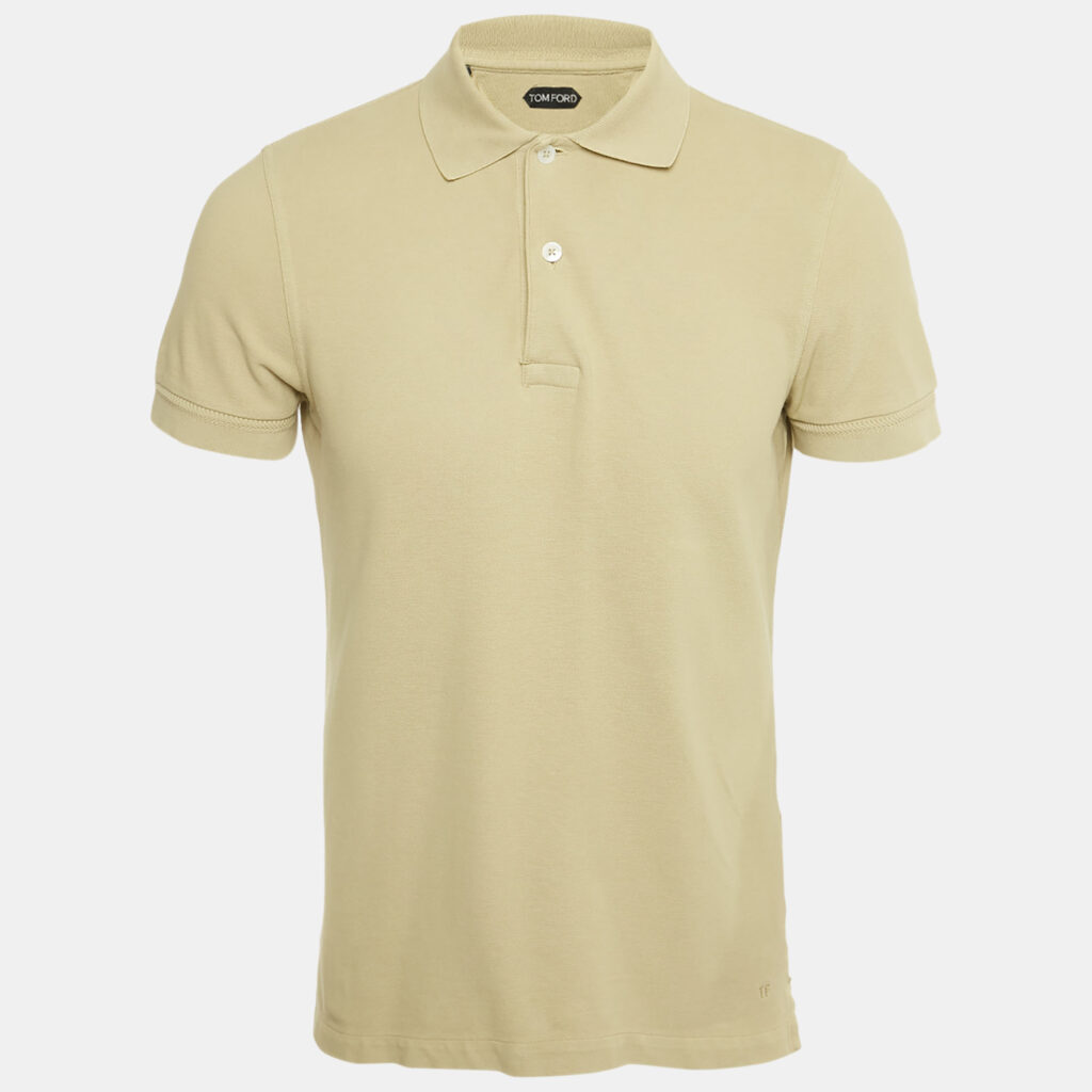Tom Ford Pear Green Cotton Pique Polo T-Shirt S Tom Ford Pear Green Cotton Pique Polo T-Shirt S