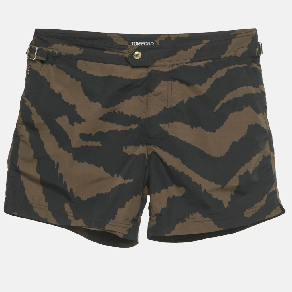 Tom Ford Brown Animal Print Synthetic Swim Shorts S
