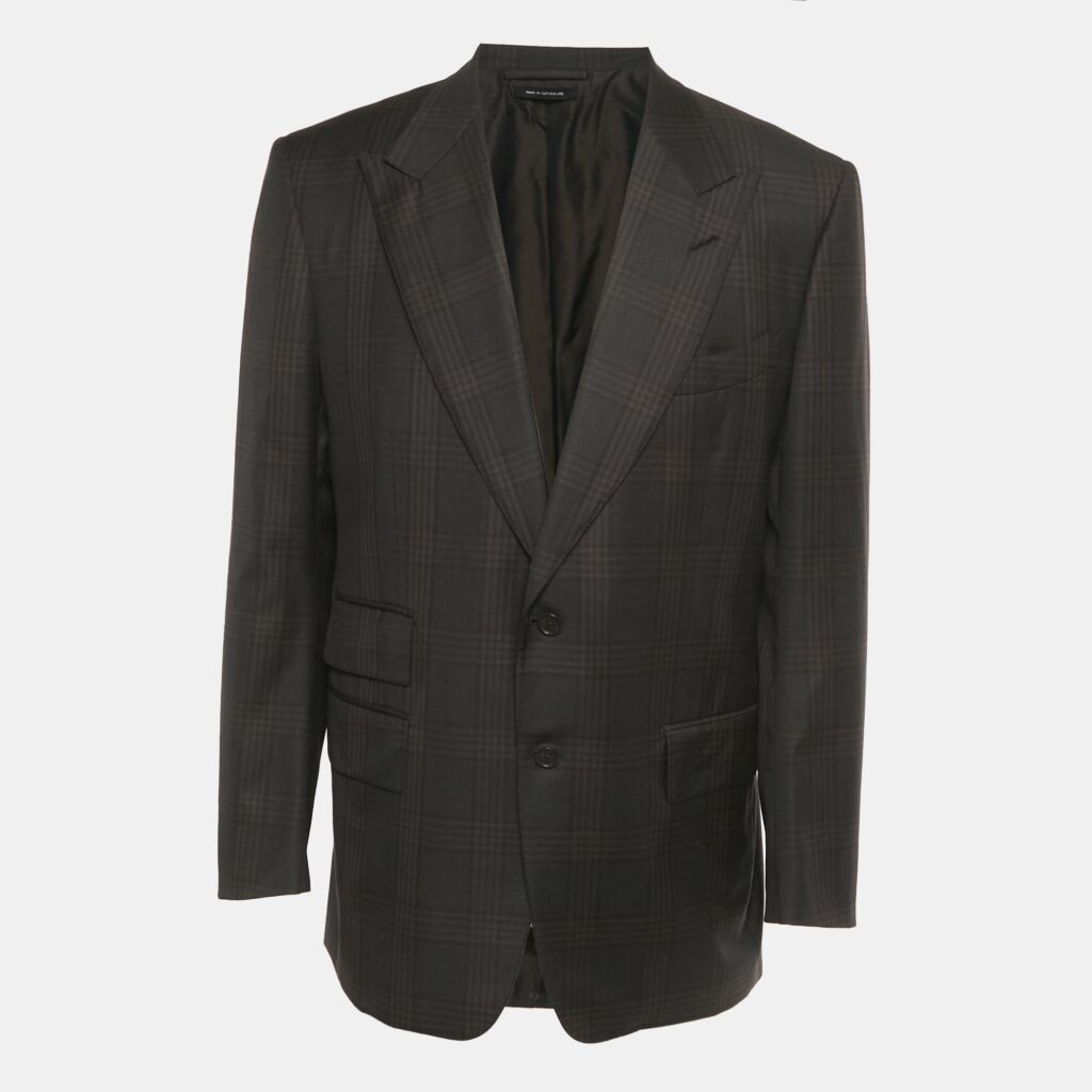 Tom Ford Brown Checkered Wool Single Breasted Blazer XXL Tom Ford Brown Checkered Wool Single Breasted Blazer XXL