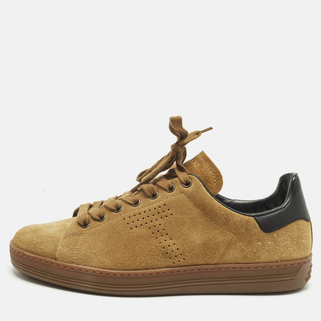 luxury-men-tom-ford-used-shoes-p1242851-010.jpg Tom Ford Brown Suede Warwick Lace Up Sneakers Size 40