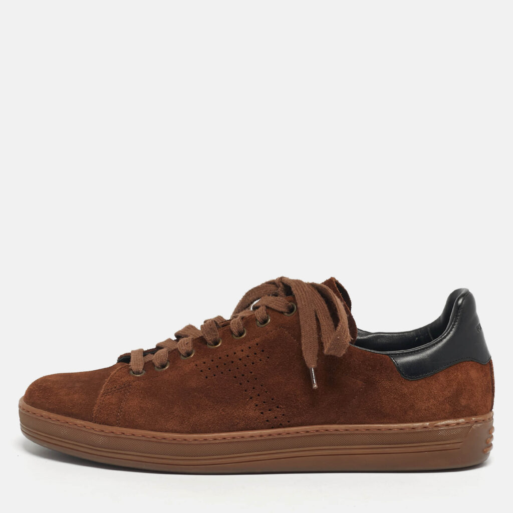 luxury-men-tom-ford-used-shoes-p1245657-010-1.jpg Tom Ford Warwick Size 41 Brown Leather and Suede Lace Up Sneakers