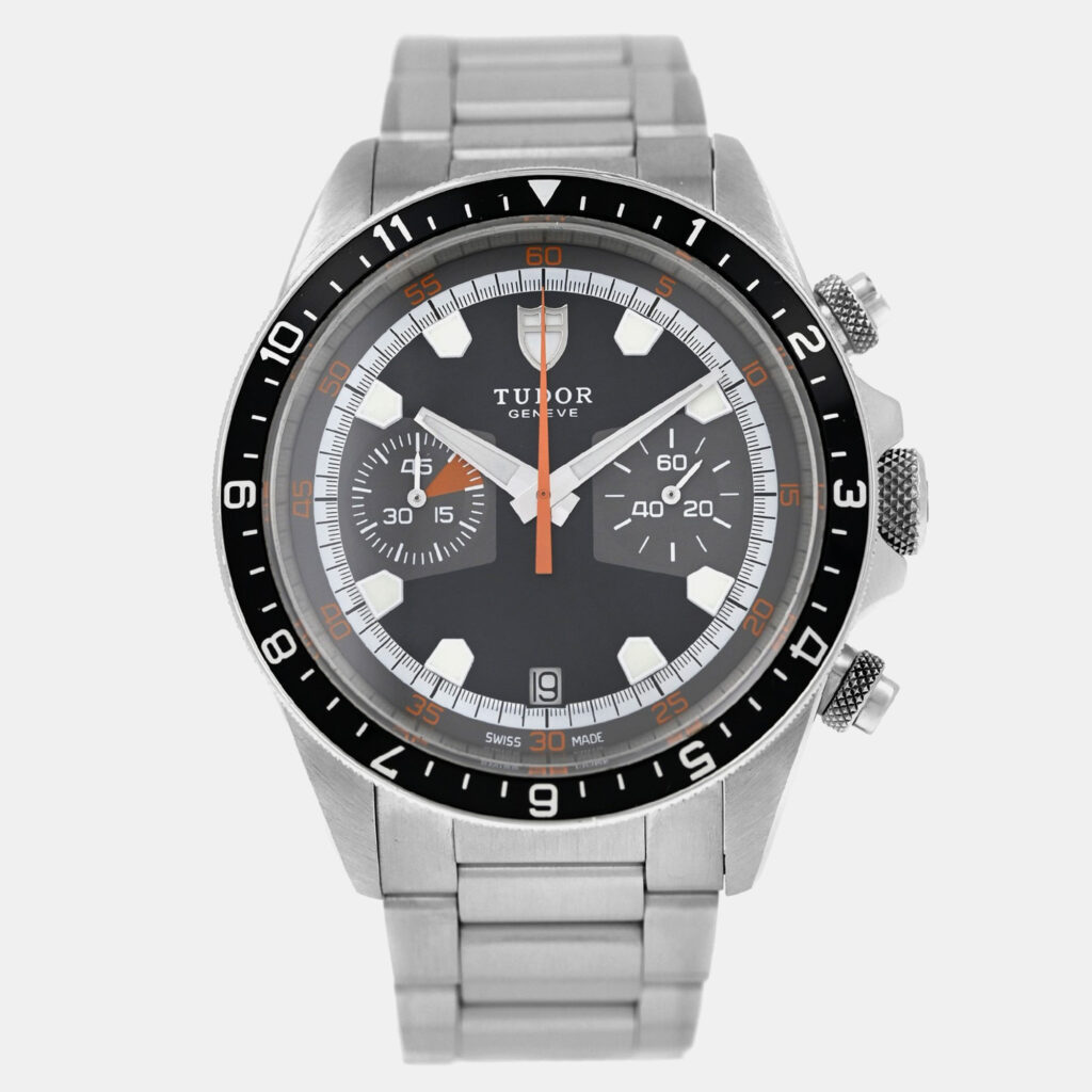 Tudor Heritage Chronograph 70330N Automatic Black Stainless Steel Men's Wristwatch 42 mm